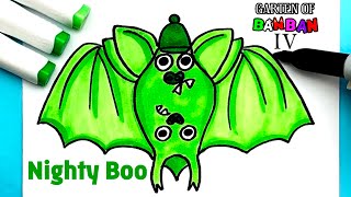 How to draw Nighty Boo from Garten of Banban 4 funmade by Buggy Huggy
