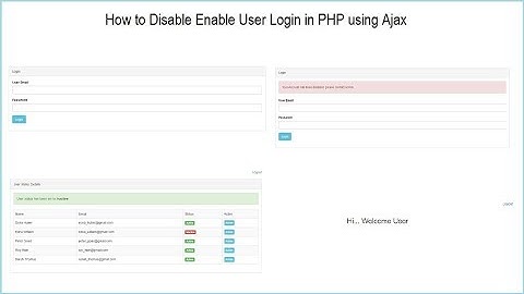 How to Disable Enable User Login with PHP using Ajax