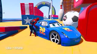 Novos Carros com Homem Aranha, Hulk e Heróis Jump na rampa! GTA V Gameplay thang black