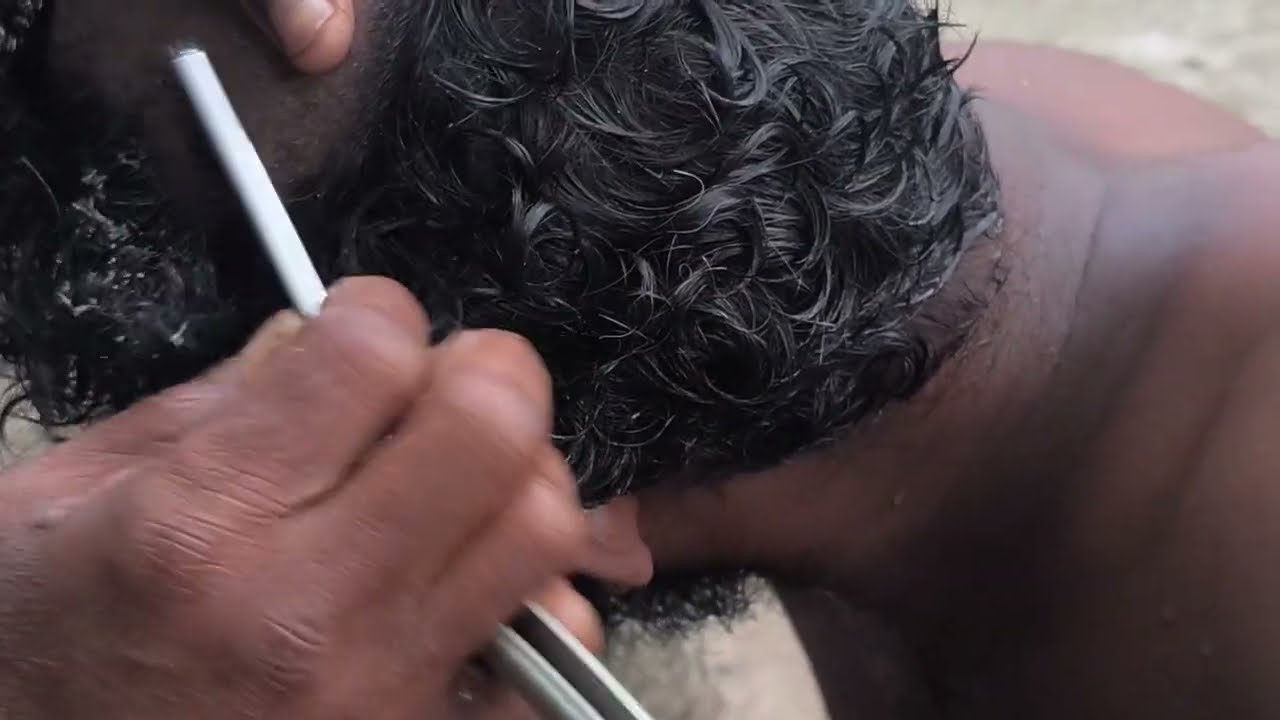 Indian men head shave series 146