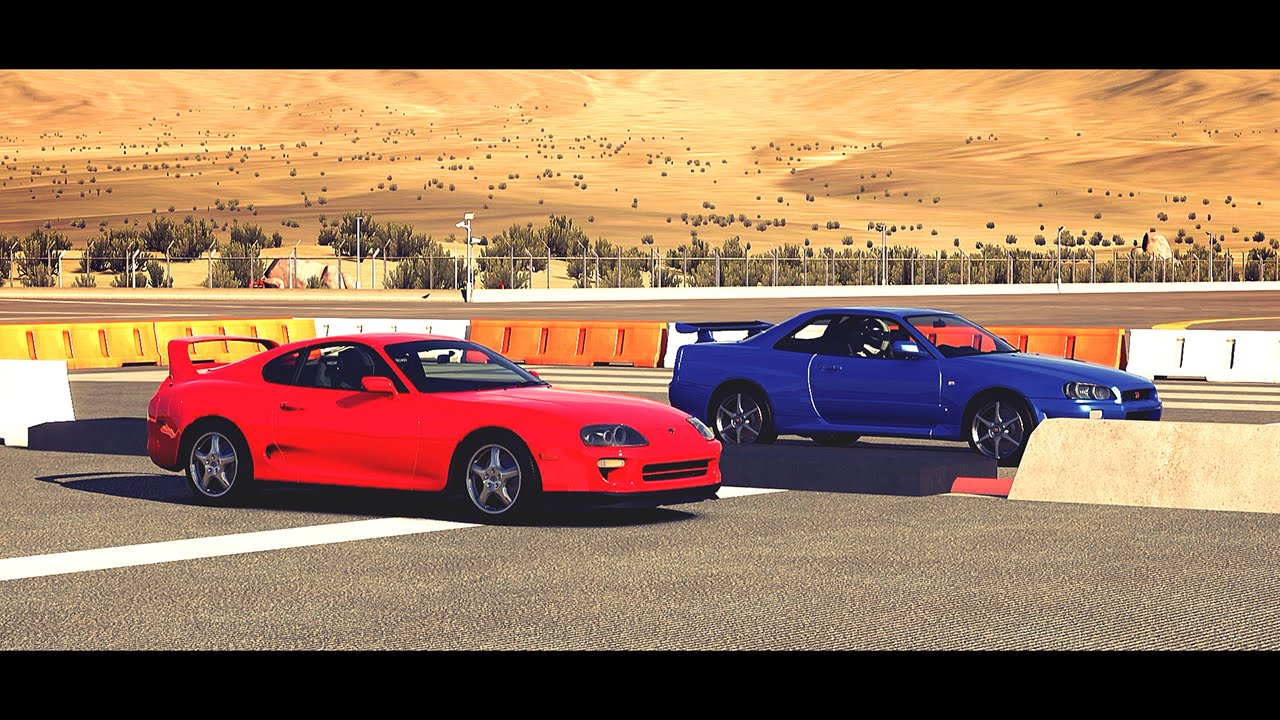 Forza 5 Drag Race Toyota Supra Rz Vs Nissan Skyline R34 Gt R V Spec Ii Youtube