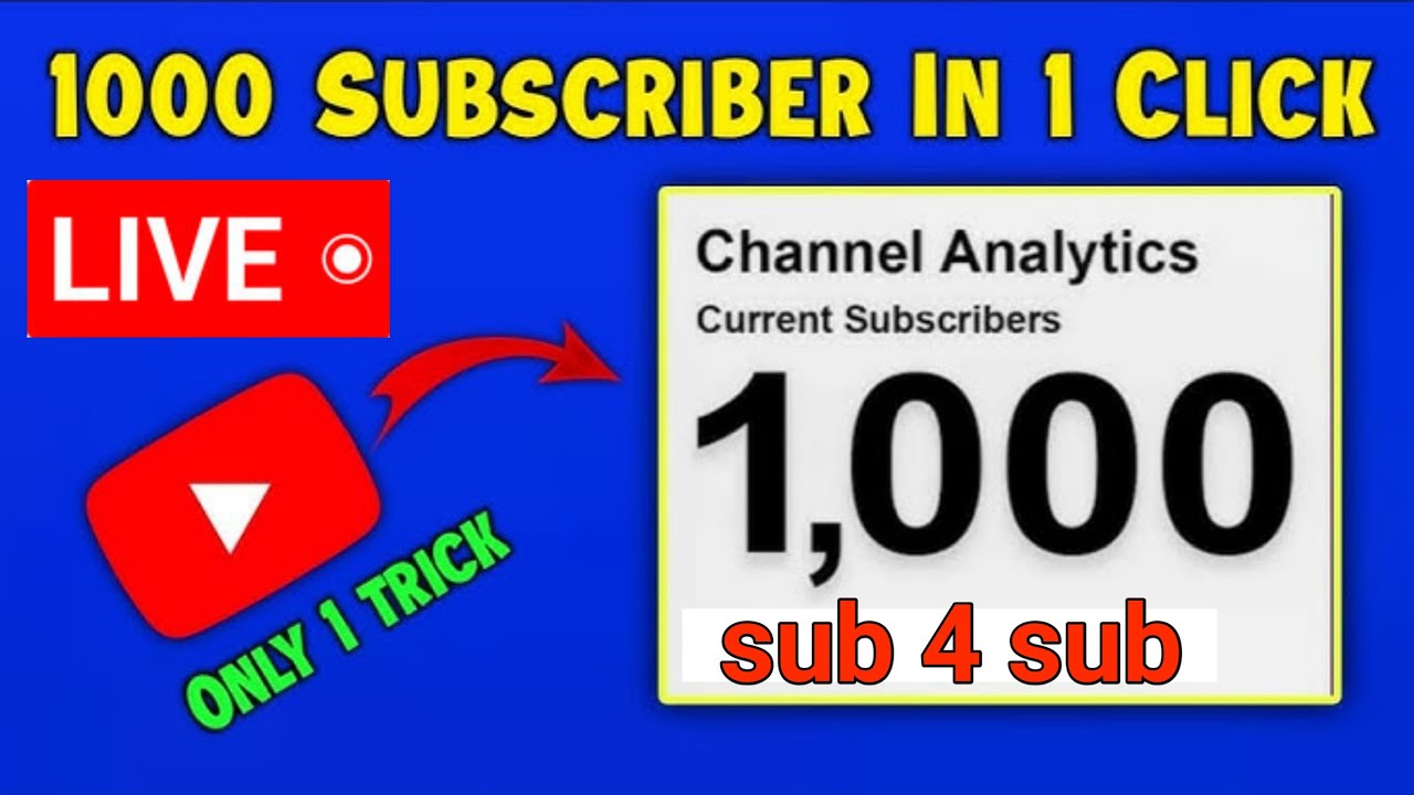 sus 4 sub live youtube channel promotion Free