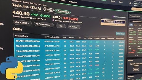 How to Get Stock Option Chains from YahooFinance Using Python
