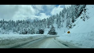 Driving up the (Gorgeous) mountains to the #snow BIG BEAR Huge Snow storm Hwy 18 to Hwy 330. 2/9/24