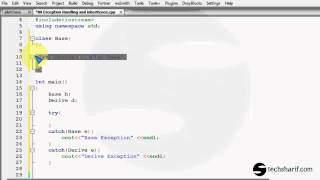 bangla c++ video tutorial 80 Exception Handling and inheritence