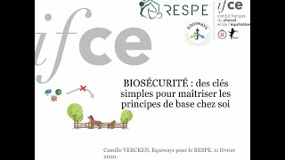 BIOSÉCURITÉ  clés de maîtrise des principes de base - Camille Vercken