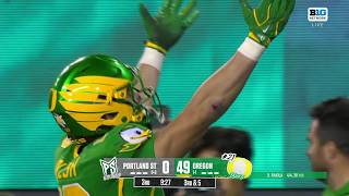 Dylan Raiola connects with Andrew Olesh for his first TD pass at Oregon | Oregon Football