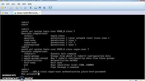 Juniper  Basic User configuration.