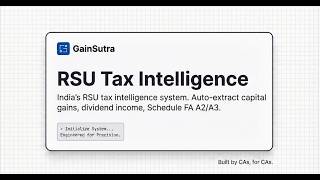 RSU Tax Filing Morgan Stanley E TRADE Capital Gains Dividend Schedule FA Form 67 GainSutra