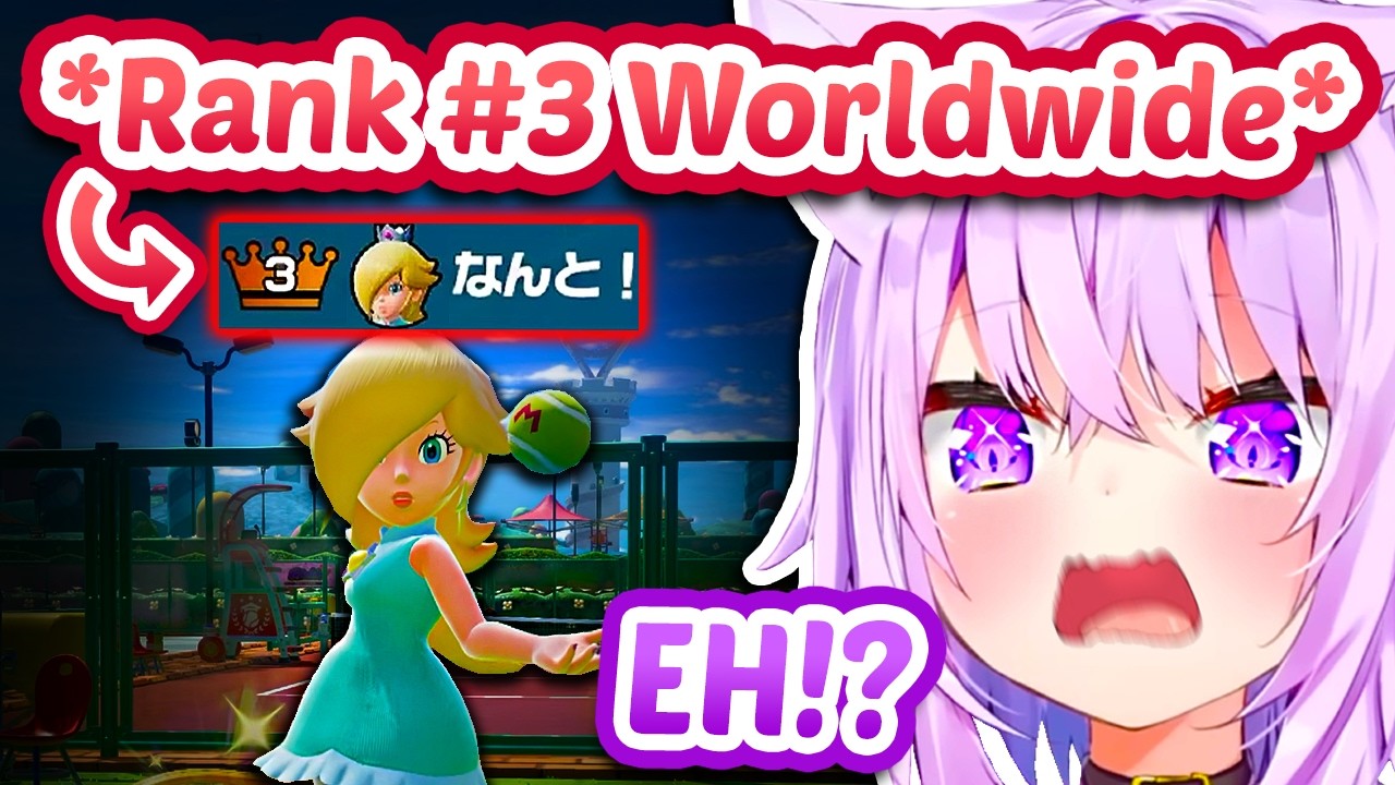 Okayu Faces Rank #3 Worldwide Player & Learns Secret Tech In Mario Tennis【ENG Sub Hololive】