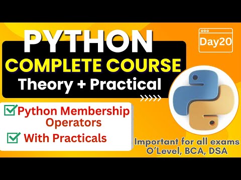 Python Membership Operators | In and In Not OP | Python Complete Course for Beginners - Day20