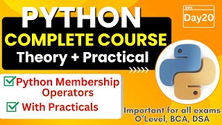 Python Membership Operators | In and In Not OP | Python Complete Course for Beginners - Day20