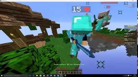 Pyflare - using kill aura, fly, anti knock & team!! in skywars solo