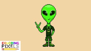 Coloring Pixels - Alien screenshot 2