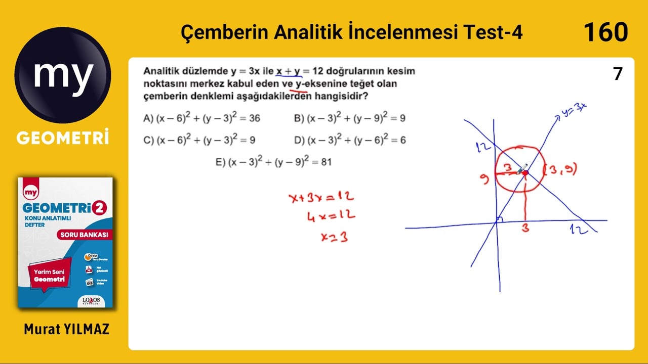 Çemberin Analitik İncelenmesi Test 4