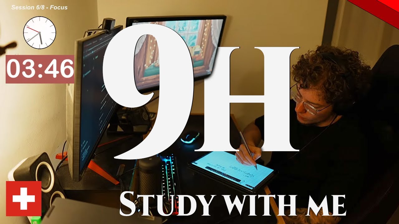 🔴 9-Hour Study With Me 📚 Engineering Student | Pomodoro 50/10 & Rain sounds🌧️