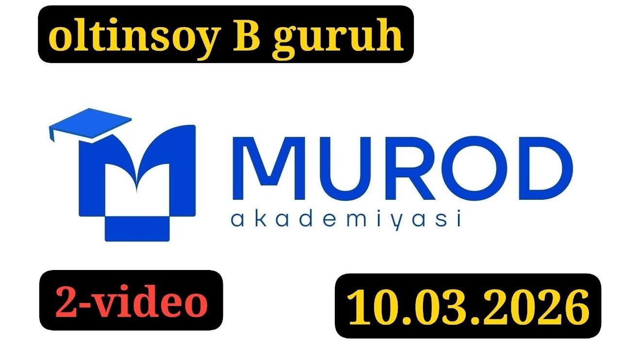 OLTINSOY B GURUH. YOSH IQTIDOR EGALARI 2-QISM 10-MAVZU. 10.03.2026