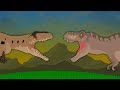 T rex vs giganotosaurus    epic dinosaur battle    jurassic world dominion animation