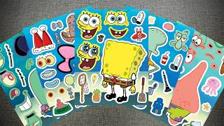 [🧽Paper diy🧽] SpongeBob SquarePants Sticker Activity | Make a Face with Patrick, Sandy, Gary & Pearl