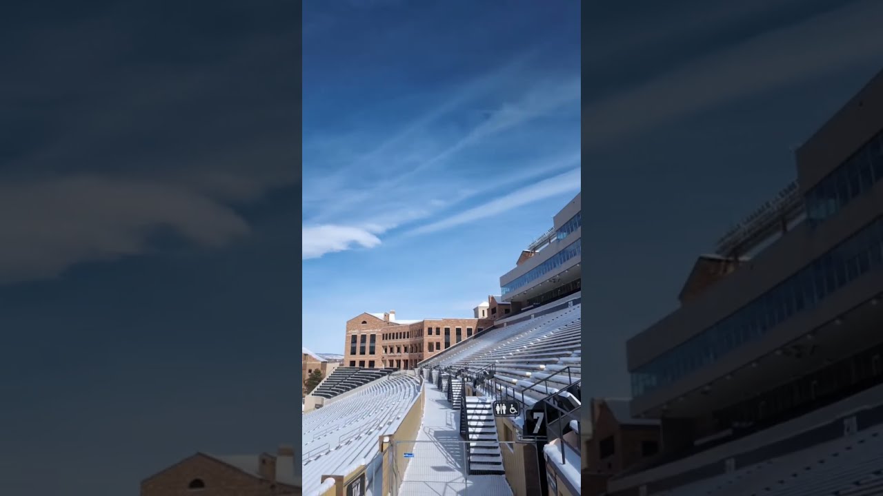 Chilly Morning At The Colorado Buffs Field Folsom Boulder Cobuffs Football Stadium Snow