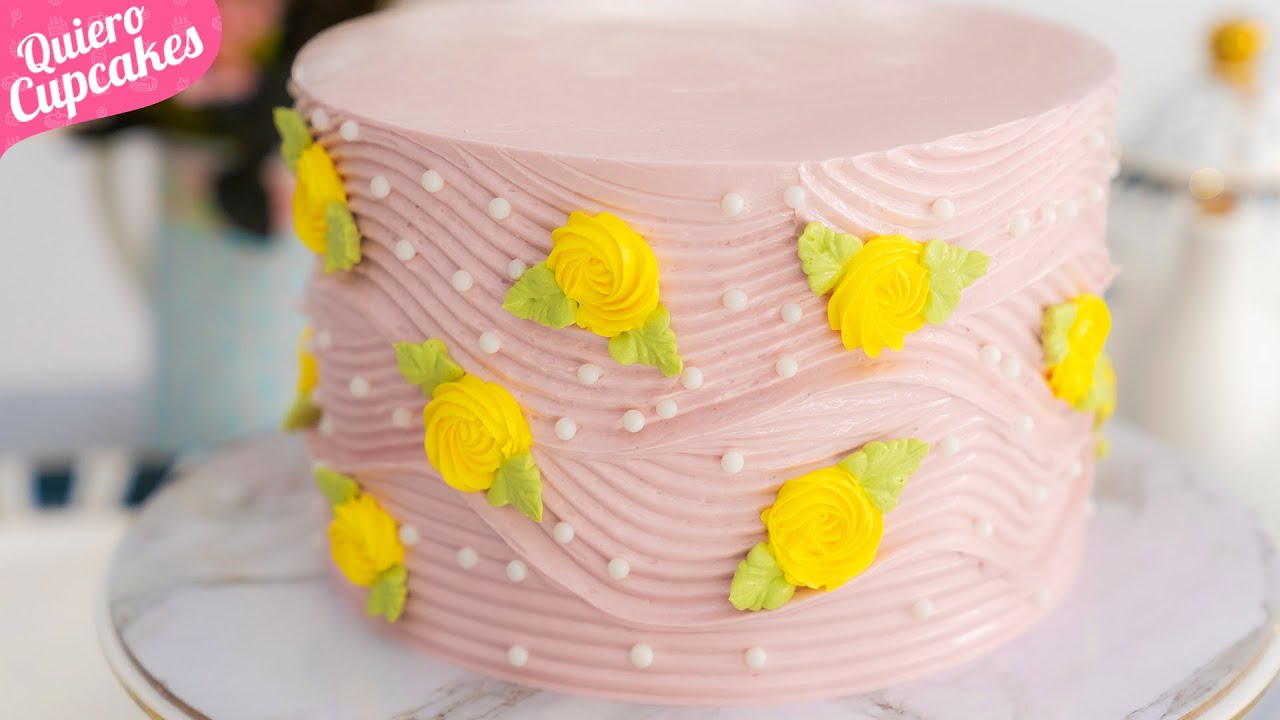 TÉCNICA DE DECORACIÓN DE TARTAS 🎂 | PASTEL DE ONDAS O WAVE CAKE | QUIERO CUPCAKES