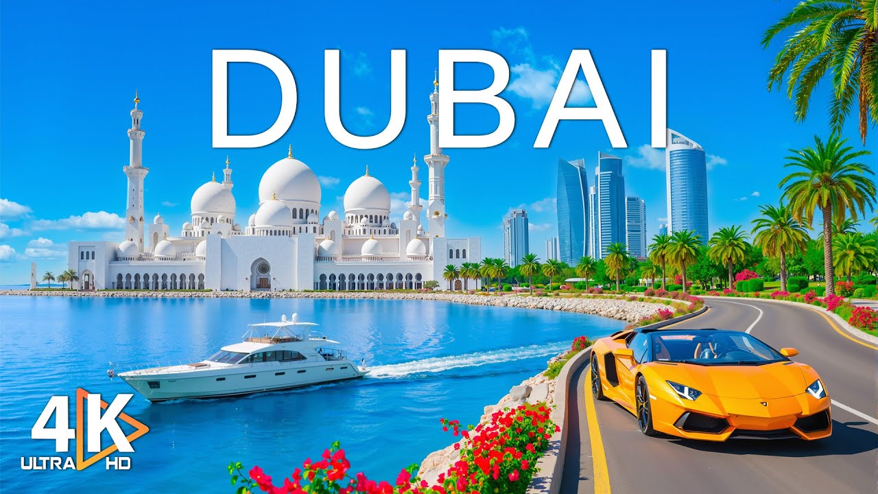 Dubai 4K 🌊 Desert Gold Meets Ocean & Blue Futuristic Skyline Views with Deep House Summer Mix