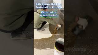 ESD Epoxy Flooring Installation Process - First coat of primer applied. #AntiStaticFloor