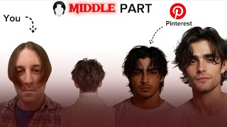 Middle part hairstyle on you VS on Pinterest guys #looksmaxxing