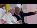 Lissabon, Willkommenszeremonie, 2. August 2023 Papst Franziskus