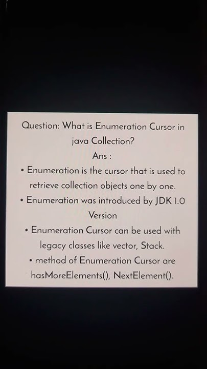 What is Enumeration Cursor in java Collection?#java #technical # ...