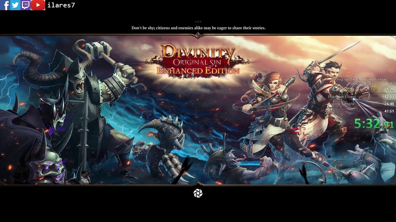 Divinity Original Sin EE - Honour Mode Glitchless Speedrun -  39m04s (WR)