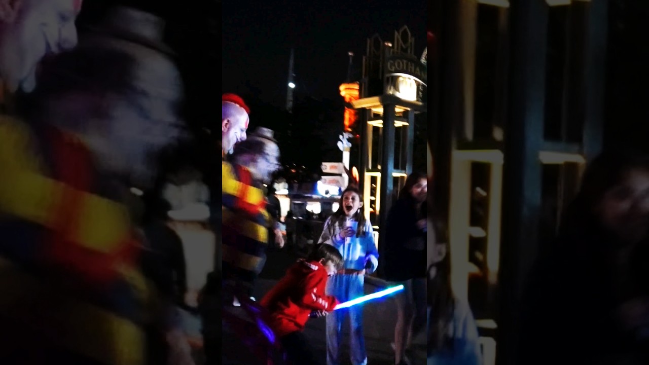 He got so scared, his lightsaber lit up! #clowncore #clown #scared