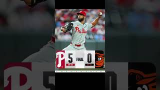 Philadelphia Phillies versus Baltimore Orioles game score ￼