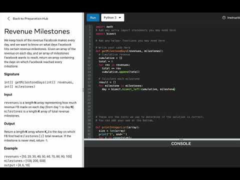Meta General Engineer Interview Prep - Search - Revenue Milestones - Python