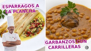 ESPÁRRAGOS a la plancha con vinagreta - GARBANZOS con carrilleras // Arguiñano