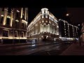 Night Walking Tour. Bolshaya Polyanka St. Moscow. Russia. 4K
