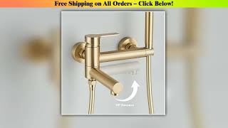 Gold Bathtub Faucet Wall Mounted Waterfall Bath Shower System Embedded In Wall Tub Water Tap