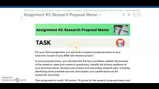ENG 122 Assignment #3: Research Proposal Memo