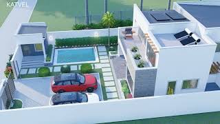 MODERN 4 BEDROOM  HOUSE DESIGN | FLAT ROOF | HIDDEN ROOF | ON A 50X100 FEET PLOT