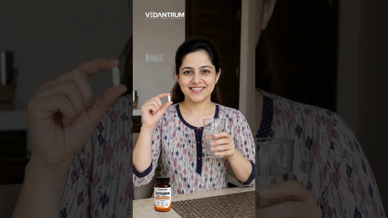 Vitamin D3 600IU + K2 MK7 | Vegan Plant-Based | Bone, Heart & Immunity Support | Vedantrum
