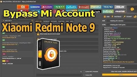 Redmi Note 9 4G MI Account Remove by Unlock Tool Testpoint 
