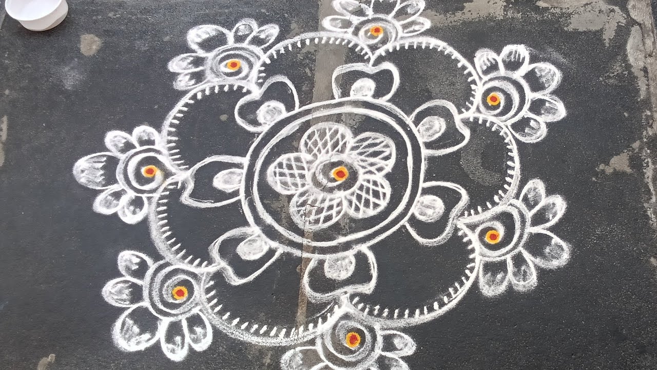 అందంగా కనిపించే సింపుల్ ముగ్గు #rangoli 