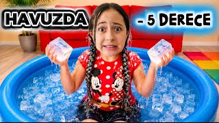 ESMA -5 DERECE BUZ DOLU HAVUZDA KALDI !! 