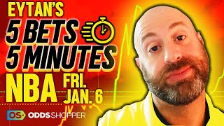5 Best NBA Bets In 5 Minutes | Friday 1/6/23 NBA Picks & Predictions | Player Props Today