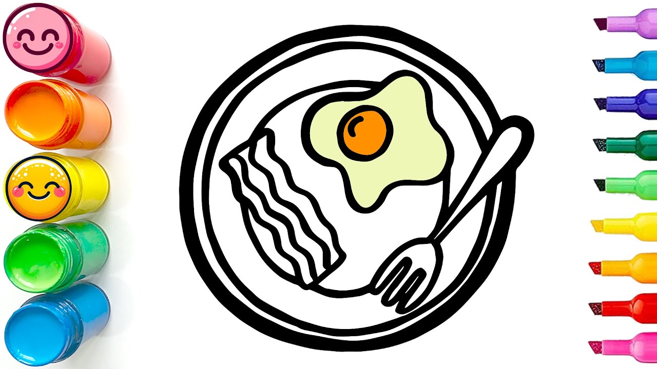 How to Draw a Small Plate of Food | Step by Step Drawing Tutorial - YouTube