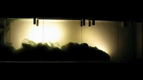Turbidity current flowing into saline ambient.