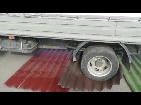 Испытание на прочность полимерного шифера в Красноярске - инновационного кровельного материала