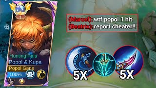 NEW META! POPOL AND KUPA 100% BEST DAMAGE BUILD AND EMBLEM FOR GOLD LANE!! (popolandkupa best build)