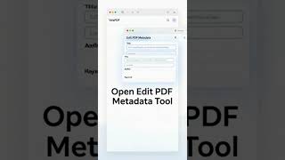 How to Remove Metadata from PDF Online Free | VelaPDF Tool