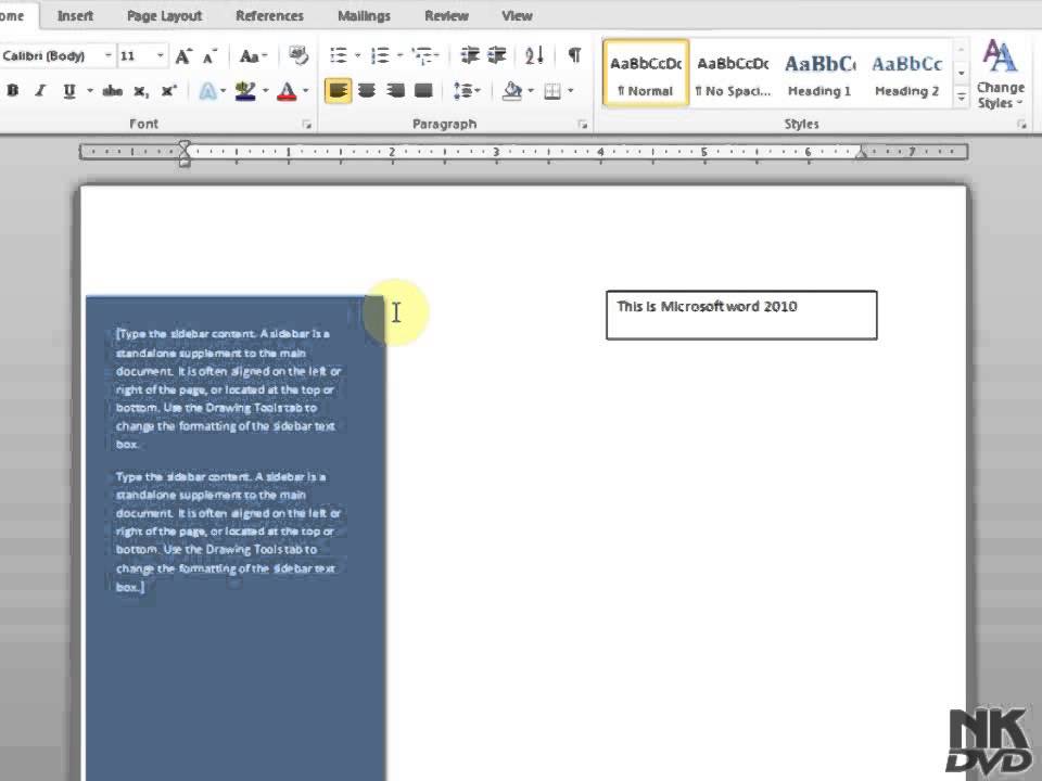 Lesson 56 Insert Text Box Part 1 Microsoft Office Word 2007 2010 Free ...